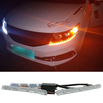 

For Ford Focus 2 3 Fusion Fiesta GT Mustang Explorer LED Car Flexible Dual Color DRL Turn Signal Light Daytime Running Lights