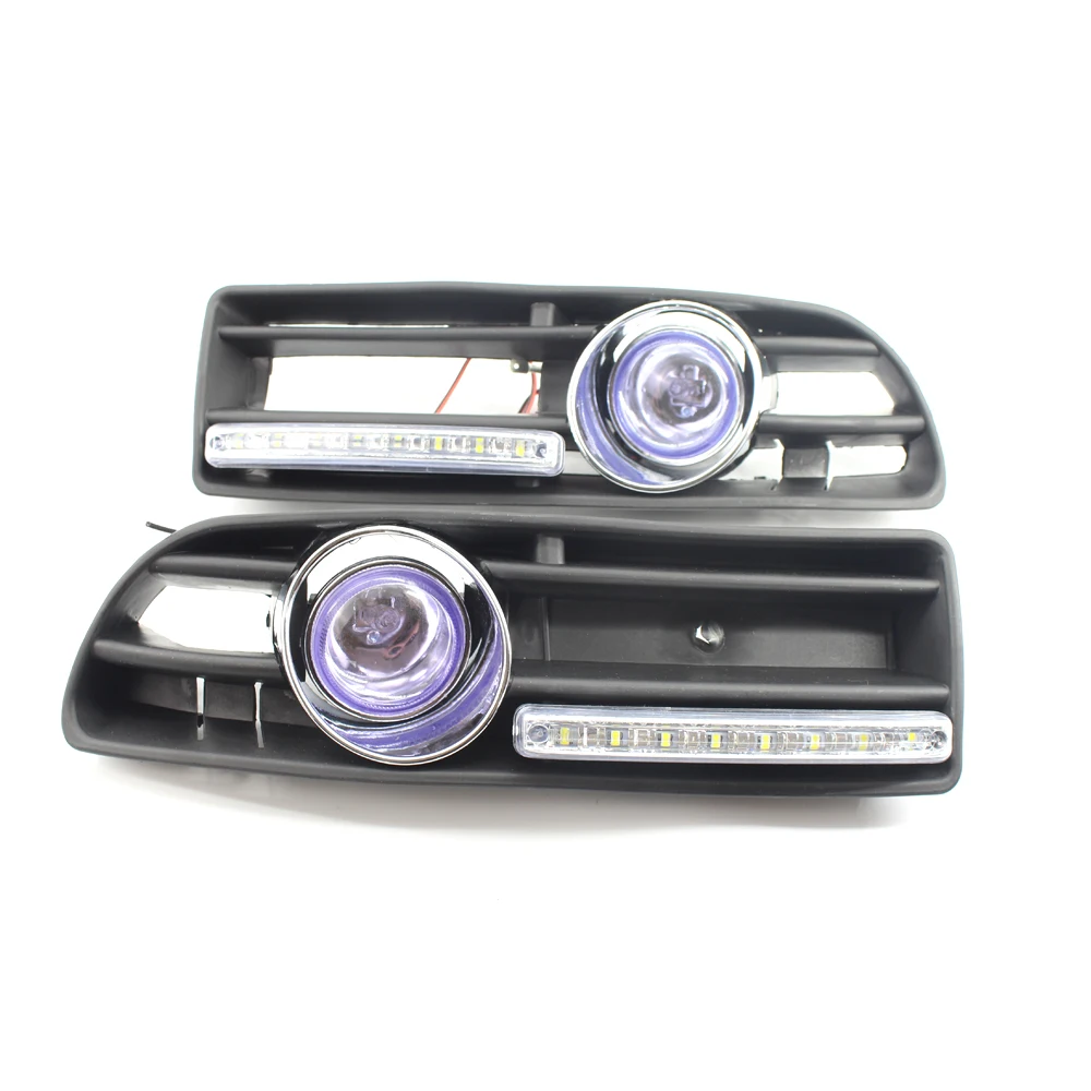 

Pair of Car GRILLE FOG LIGHT Fit FOR VW JETTA BORA MK4 99-04 LED DRL BLUE LENS