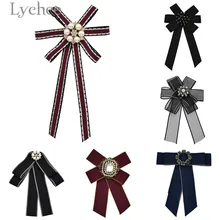 Lychee для женщин ткань моделирование галстук-бабочка с жемчужиной девушка официантка гостиницы шеи носить ленты галстуки женские Зажимы для галстука блузка аксессуар