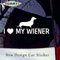 Я Люблю Мой Wiener Виниловые наклейки Наклейка на капот автомобиля Собака Декор милые животные Стайлинг грузовик ноутбук наклейка авто