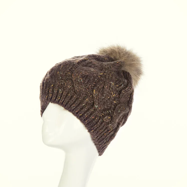 2018 New Winter Double-layer Hats Women Beanie Hat Fashion Thickening Knitted Wool Hand Made Twist Hats for Girls Pom Caps HC08 (17)