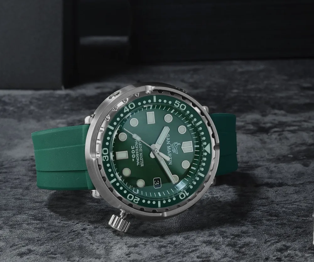 Lugyou San Martin сапфировое кольцо для часов SN003 Tuna Diver светящееся Отслеживание нескольких цветов