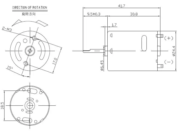 RS-370SD DC 7.4V 50000RPM Motor Adjustable Permanent Magnet Miniature Motor