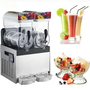 

Commercial 2 Tank Frozen Drink Slush Slushy Making Machine Smoothie Maker 30L