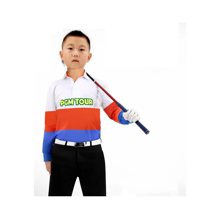 PGM/детская спортивная одежда для гольфа; сезон осень-зима; быстросохнущая дышащая футболка для гольфа с длинными рукавами; одежда из эластичной ткани