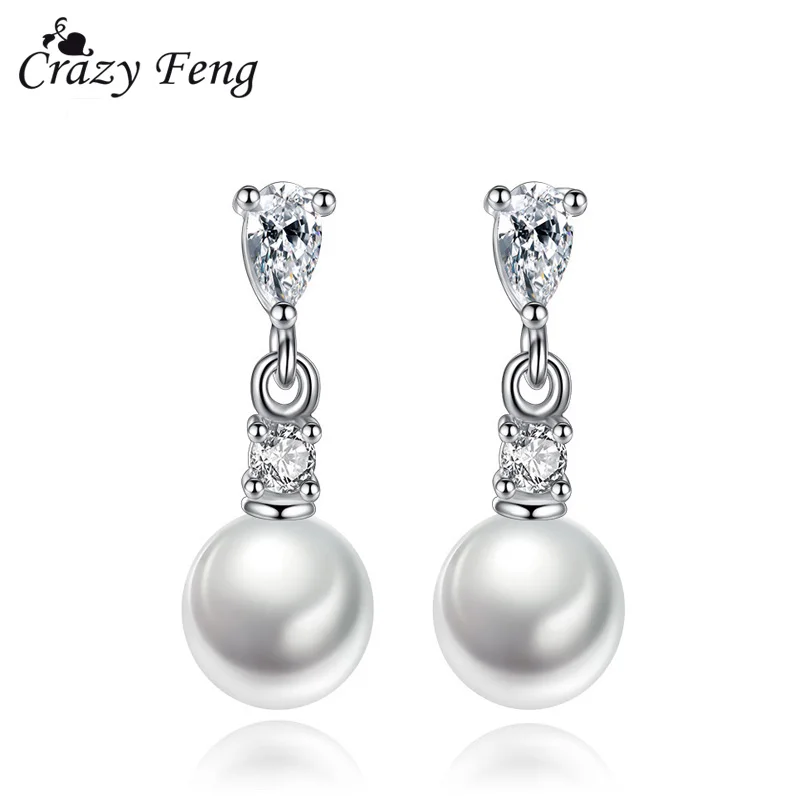 Серьги подвески серебряного цвета с фианитами|earrings bridal|drop earring bridalsilver cz |