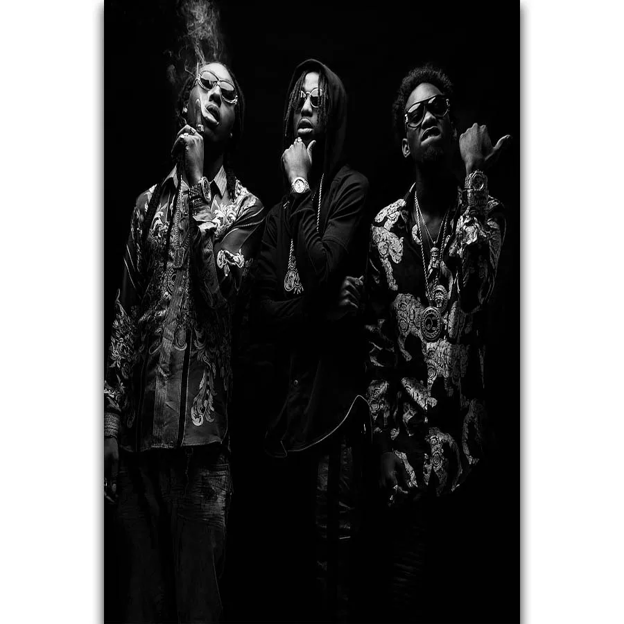

S816 Migos Rap Hip Hop Music Group Rapper Star Wall Art Painting Print On Silk Canvas Poster Home Decoration