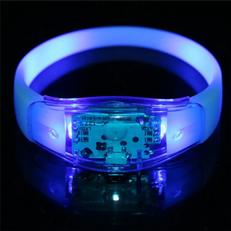 

Night Safety Warning Bike Bicycle Light LED Light Voice Control Bracelet Bangle Sound Activated For Party Rave Concert A2