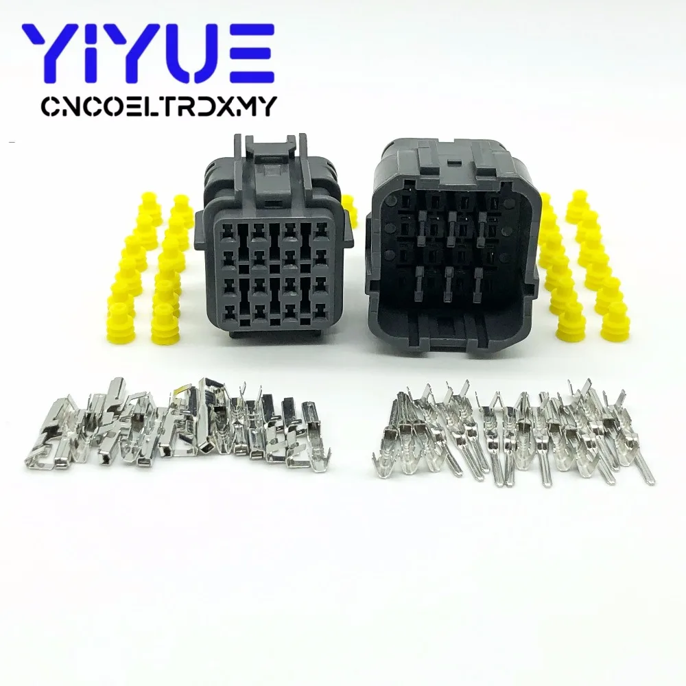 KET 5 Sets 16 Pin Female Male Waterproof Electrical Wire Connector Plug Auto Connectors (2)