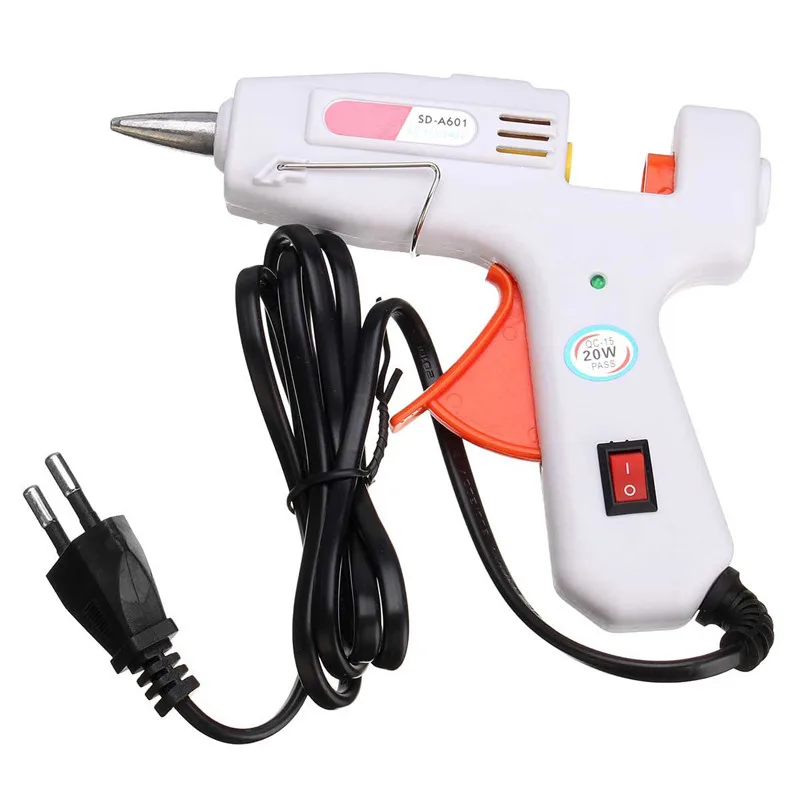 20W White Heating Hot Melt Electric Glue Gun EU Plug For Diameter 7mm