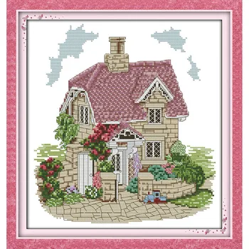 

Everlasting Love Exquisite Villa Chinese Cross Stitch Kits Ecological Cotton Fabric 11CT DIY Christmas Decorations For Home Gift