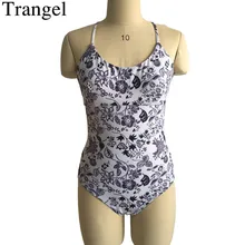 Trangel женский купальник винтажный цветочный женский купальник с рисунком крест сзади Монокини сдельный купальник купальный костюм с пуш-ап