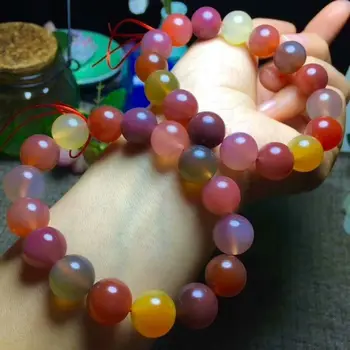 

Natural Bracelet Crystal Colorful Salt Source Agate Beads 12.8-12mm AAA