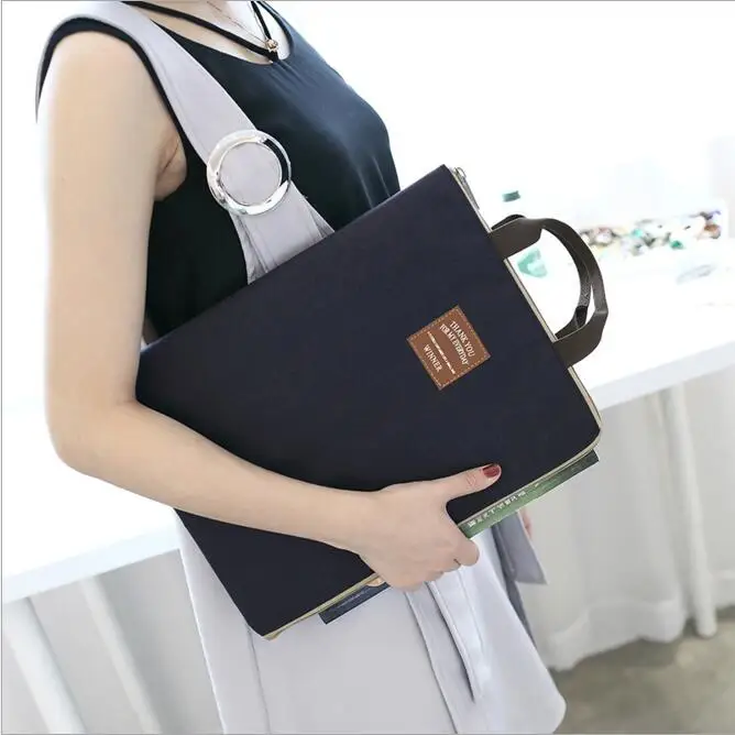 

Big Capacity Waterproof A4 Zippper Organizer Document Bag Office File Folder Business Sotrage Laptop Bags For Men Women