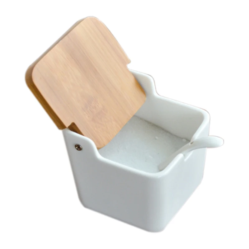 Керамическая банка для приправ соль кухонные принадлежности коробка горшок
