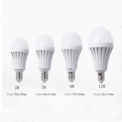 5 X E27 светодиодный чрезвычайных лампочка автоматическая зарядка 5 Вт 7 Вт 9 Вт 12 Вт белый Цвет Перезаряжаемые батарея светильник