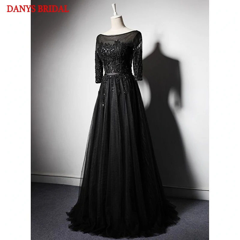 Black Long Sleeve Evening Dresses for 