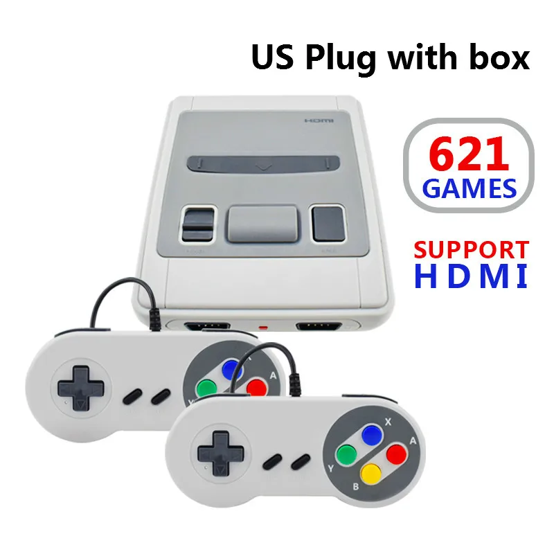 Мини ТВ игровая консоль для HDMI/AV 8 бит Ретро игровая консоль встроенный 621/400 игр для ТВ - Цвет: US plug For HDMI box