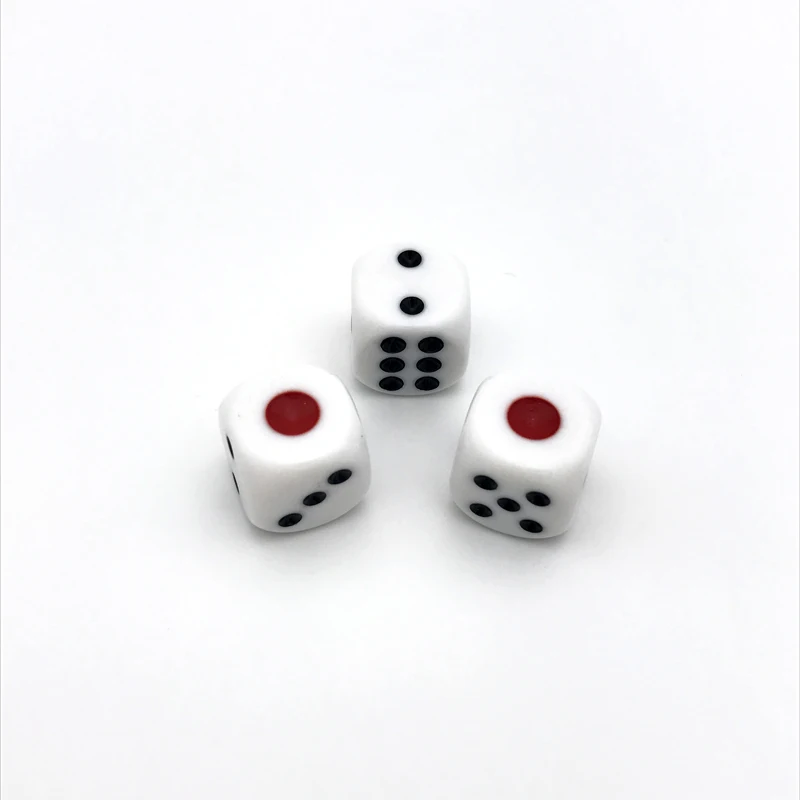 New 20Pcs/Lot High-quality 16mm Drinking Dice Red and Black Dots Rounded Corner White Dice entertainment game Dedicated qenueson New 20Pcs/Lot High-quality 16mm Drinking Dice Red and Black Dots Rounded Corner White Dice entertainment game Dedicated qenueson