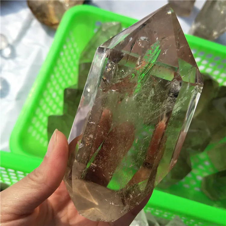 

large size Crystal and Stone Smoky Natual Point Feng Shui Reiki Wicca Gem Wand Gift Quartz Crystal tower