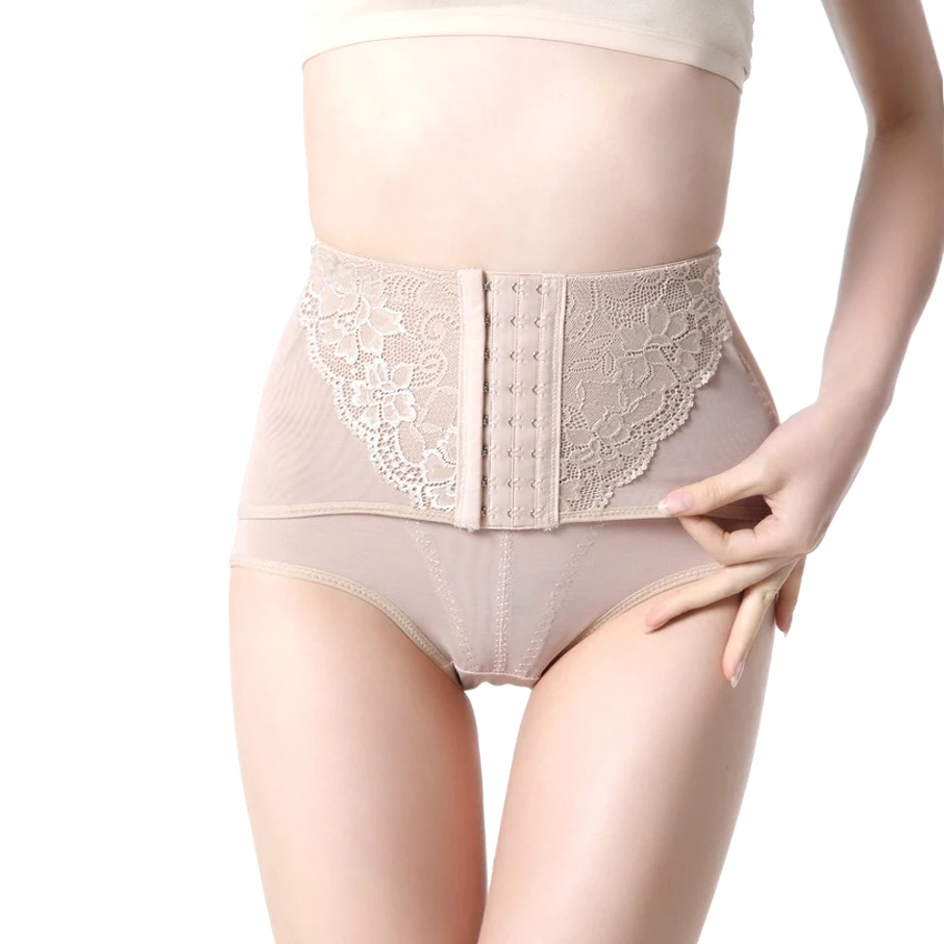 Sexy Women Control Panties High Waist Cincher Pants Lace Slimming Waist