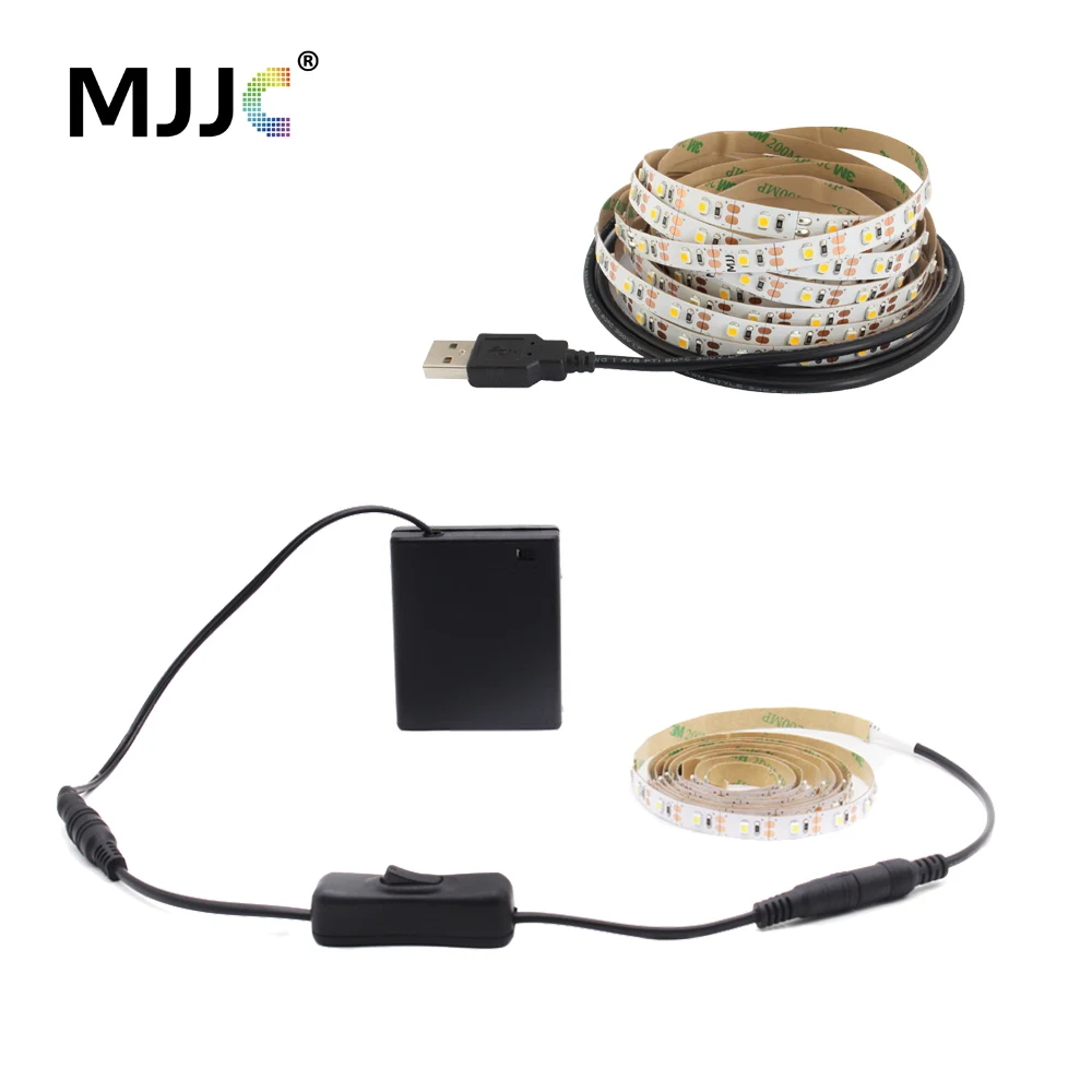 Водонепроницаемая гибкая светодиодная лента с питанием от USB 5 В 0 м 1 2 3 SMD