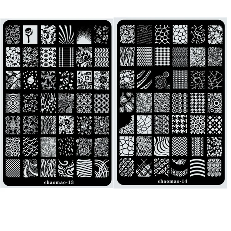 

2017 NEW CHAOMAO XL SIZE Image Plate for stamping nail art stencil template metal various patterns flowers full cover lace