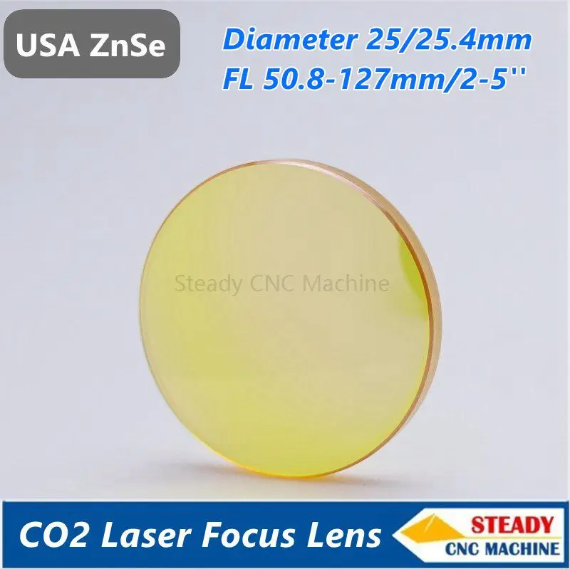 

USA ZnSe laser focus lens diameter 25mm FL 38.1 50.8 63.5 101.6mm 127mm 1.5 - 5" for laser engraver