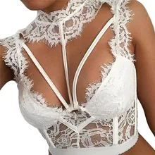 Новинка, женские модные кружевные топы, v-образный вырез, бюстгальтер, полый сексуальный жилет, однотонный топ без рукавов для всех сезонов