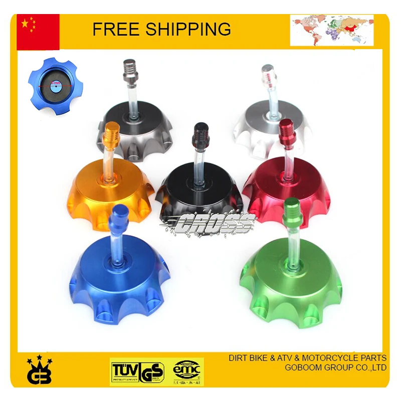 

free shipping Gas Fuel Tank Cap For YBR CQR CRF KLX TTR DIRT BUGGY Mini Bike ATV QUAD silver blue black red gold