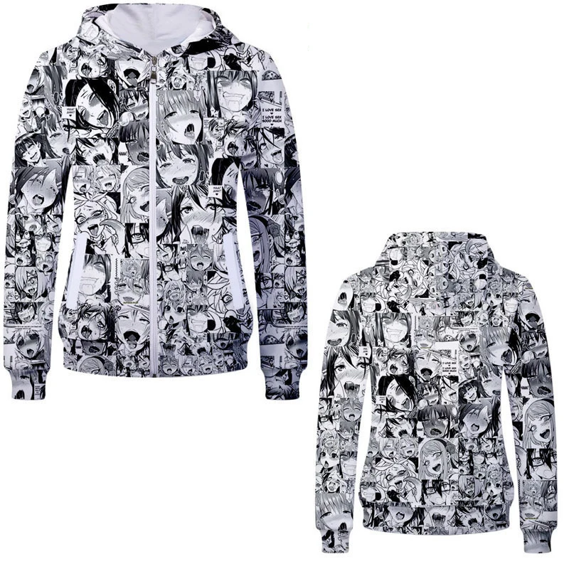 2019 Unisex Cotton Hooded Sweatshirt Anime Aheigao Uniform 3D Hoodies Cute Cartoon Cosplay Costume Hoodies