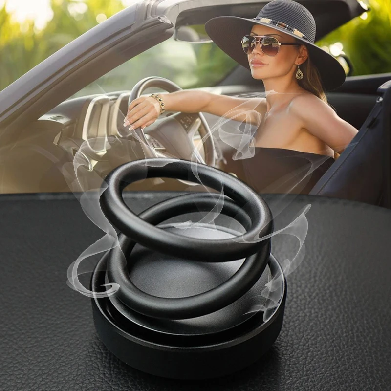 

Car Air Freshener Auto Perfume Air freshener in the Car Double Loop Rotary Auspension Magnet Diffuser solid perfume