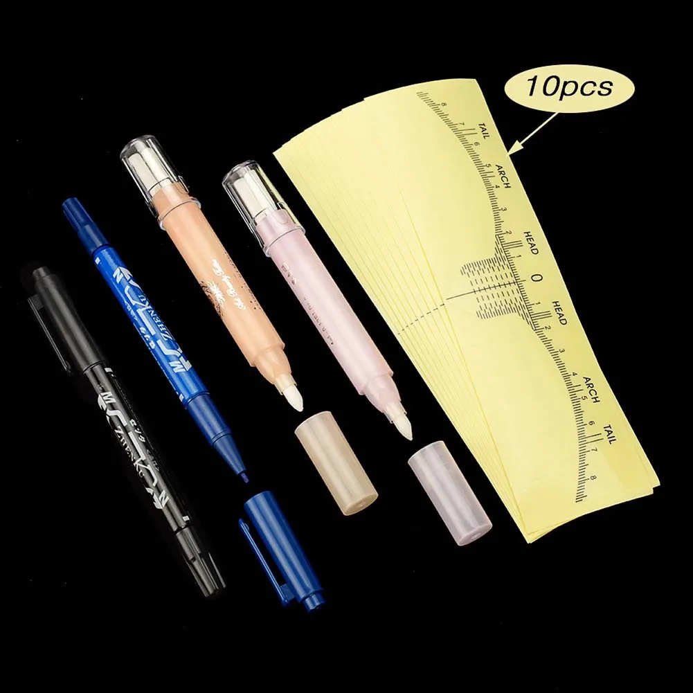 

Eyebrow Tattoo Tool Kit Marker Pens with 10Pcs Disposable Measure Ruler Permanent Makeup Set Women Eyes Makeup Tool Set