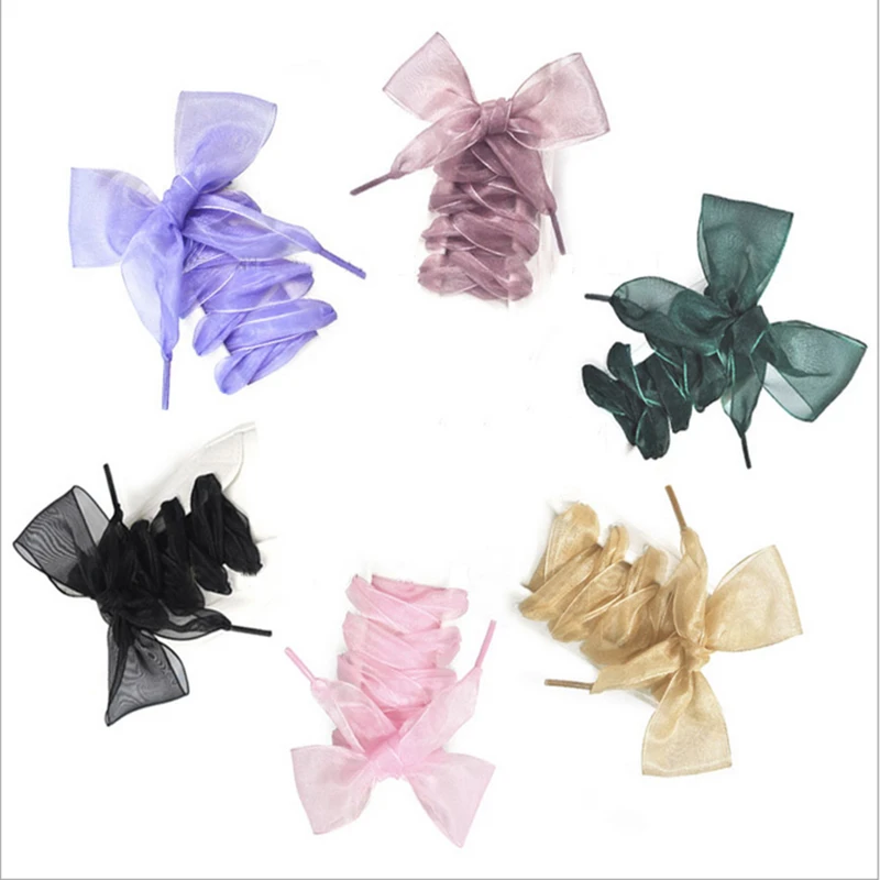 

4cmWidth 120cm length Transparent silk shoelaces sneakers Skate shoe laces shoe lacing yarn shoelaces for dance Dropshipping