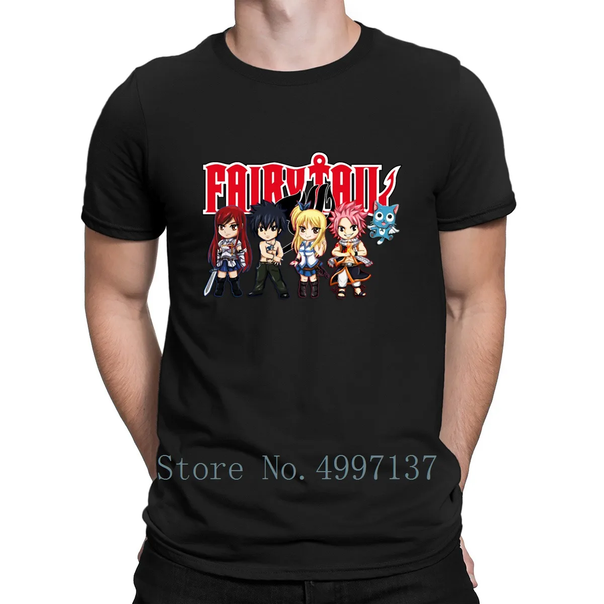 Футболка в стиле аниме The Great Demon Group Of Fairy Tail тренд 100% хлопок Летний стиль для