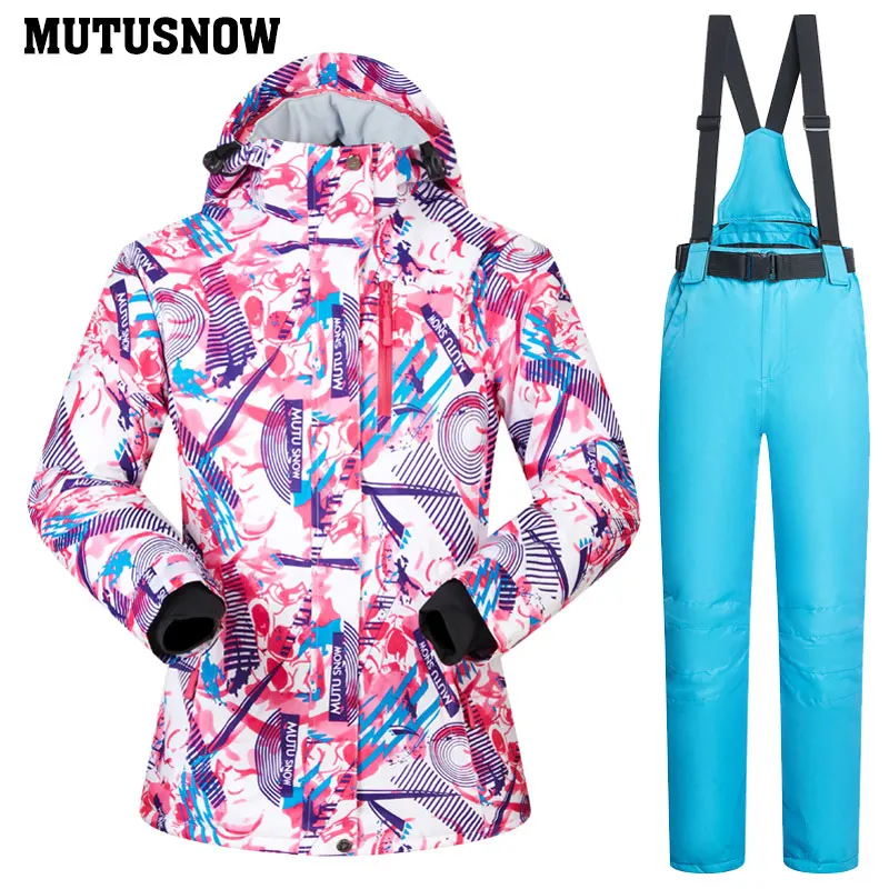 Ski Suits Women Winter Snow Suit Female Skiing and Snowboarding Clothes Windproof Waterproof Outdoor Ski Jackets and Pants Women