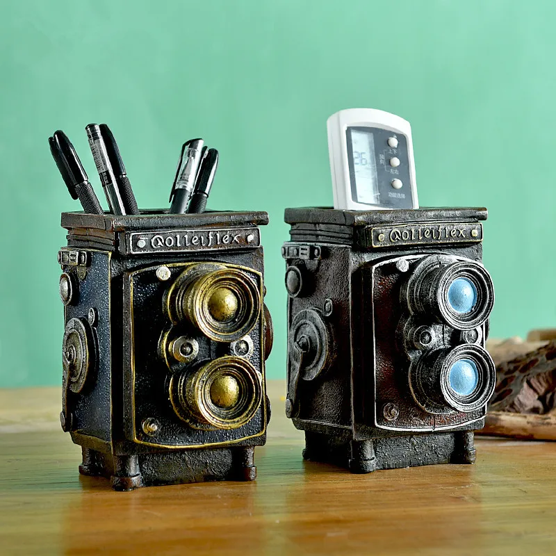

Retro Resin Camera Fake books Model Storage Jars Creative Pen Case Office living room desktop multi-function Ornaments
