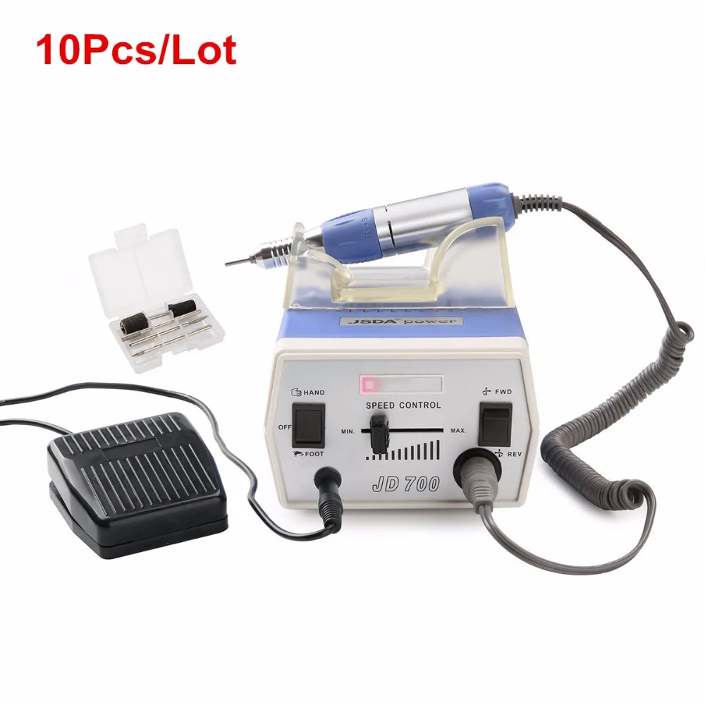 MAKARTT 10PCS 35W Electric Nail Drill Machine 30000RPM Foot Pedal