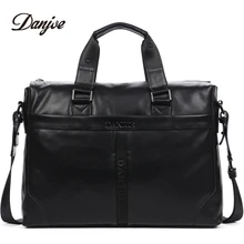 DANJUE сумка из натуральной кожи, мужская сумка, подходит для ноутбука 14 дюймов, классический черный портфель, мужская сумка-мессенджер, кожаная деловая сумка, Новинка