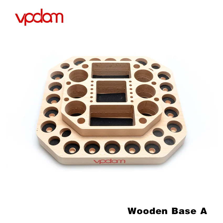 

Original Vpdam Electronic Cigarette Wooden Base Vape Stand E Sigarettte Atomizer Stand for E Cig Tank Kit Accessories Showing