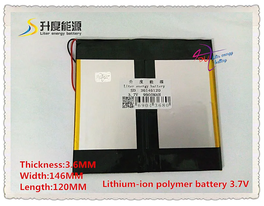 3,7 V 9900 mAH SD 36146120 полимерный литий-ионный/литий-ионный аккумулятор для планшетных ПК, gps, сотового телефона, динамика