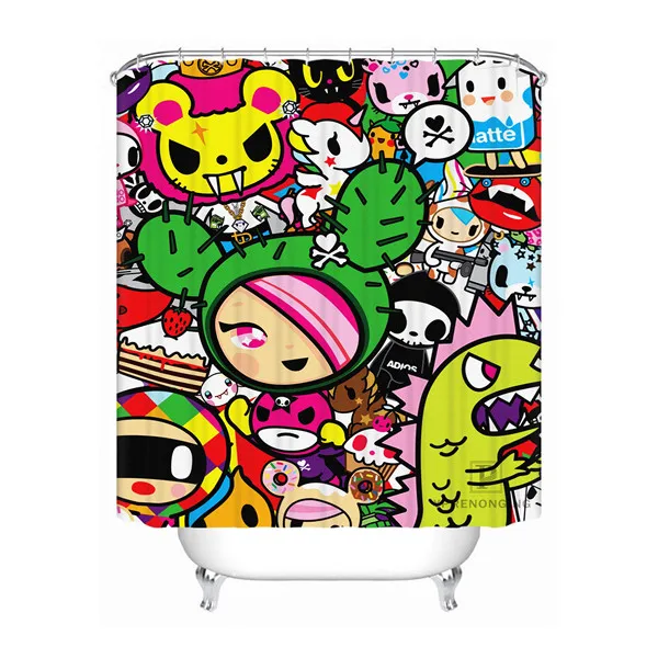 Shower Curtain Пользовательские Tokidoki украшения подарок ванная комната приемлемая занавеска из полиэстеровой ткани занавеска для ванной#180320-01-09 - Цвет: Shower Curtain