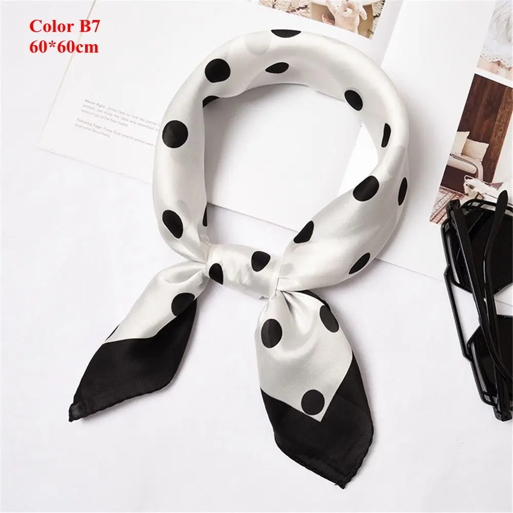 

1PC NEW Summer Women Elegant Square Silk Feel Satin Scarf Skinny Small Vintage Hair Tie Band Multi-Color Hair Accessories Gifts