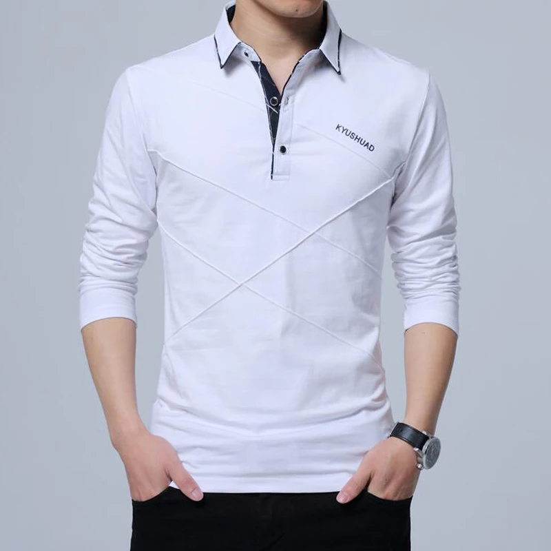 Мужская футболка с длинным рукавом, мужская повседневная хлопковая футболка в полоску, облегающая стильная Роскошная футболка для фитнеса, мужские новые футболки 5XL - Цвет: 1182 white