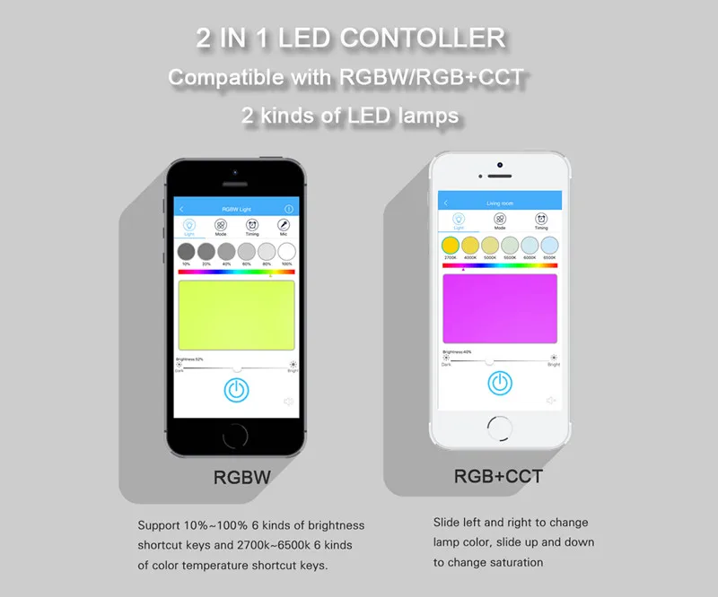 RGBW RGB+ CCT 2 в 1 умный светодиодный контроллер Wi-Fi регулятор линейного светильника совместим с Alexa Assistant для системы iOS