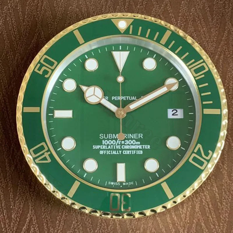 Роскошные Металлические настенные часы домашний декор настенные часы современный дизайн дизайнерские часы настенные часы с соответствующие логотипы - Цвет: gold green