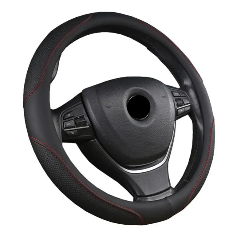 PU Leather Car Steering Wheel Covers Four Seasons Auto Steering Wheel