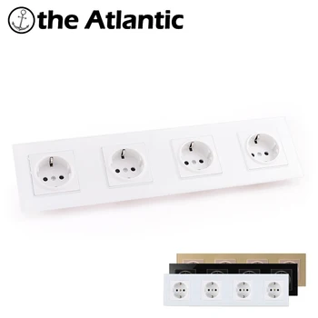 

Atlantic EU/DE/RU Socket Crystal Glass Switch Wall Plug Socket Tempered Crystal Glass Panel 110-250V 50/60Hz Wall Power Socket