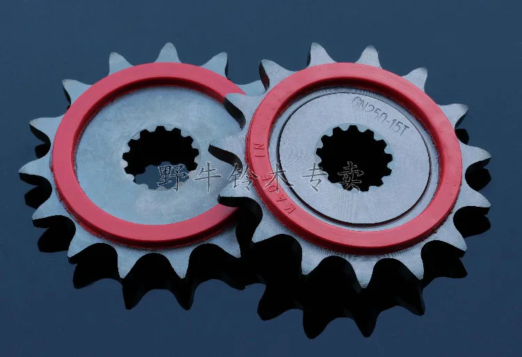 

Motorcycle GN250 250GY GS250 Red Rubber Imported High Speed Sprocket Wheel Small Chain Wheel Specification 520 15Teeth 1pc