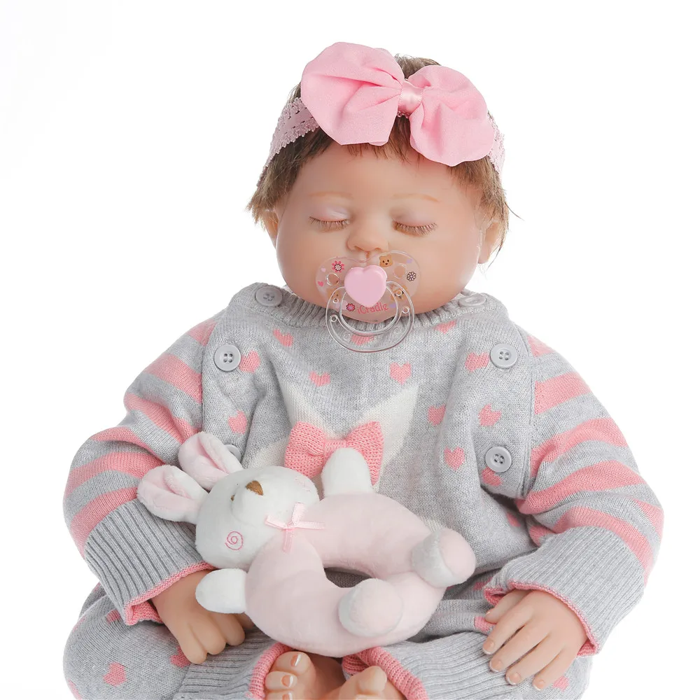 SanyDoll 22 дюйма 55 см хит продаж цельное Силиконовое детское красивое платье милая